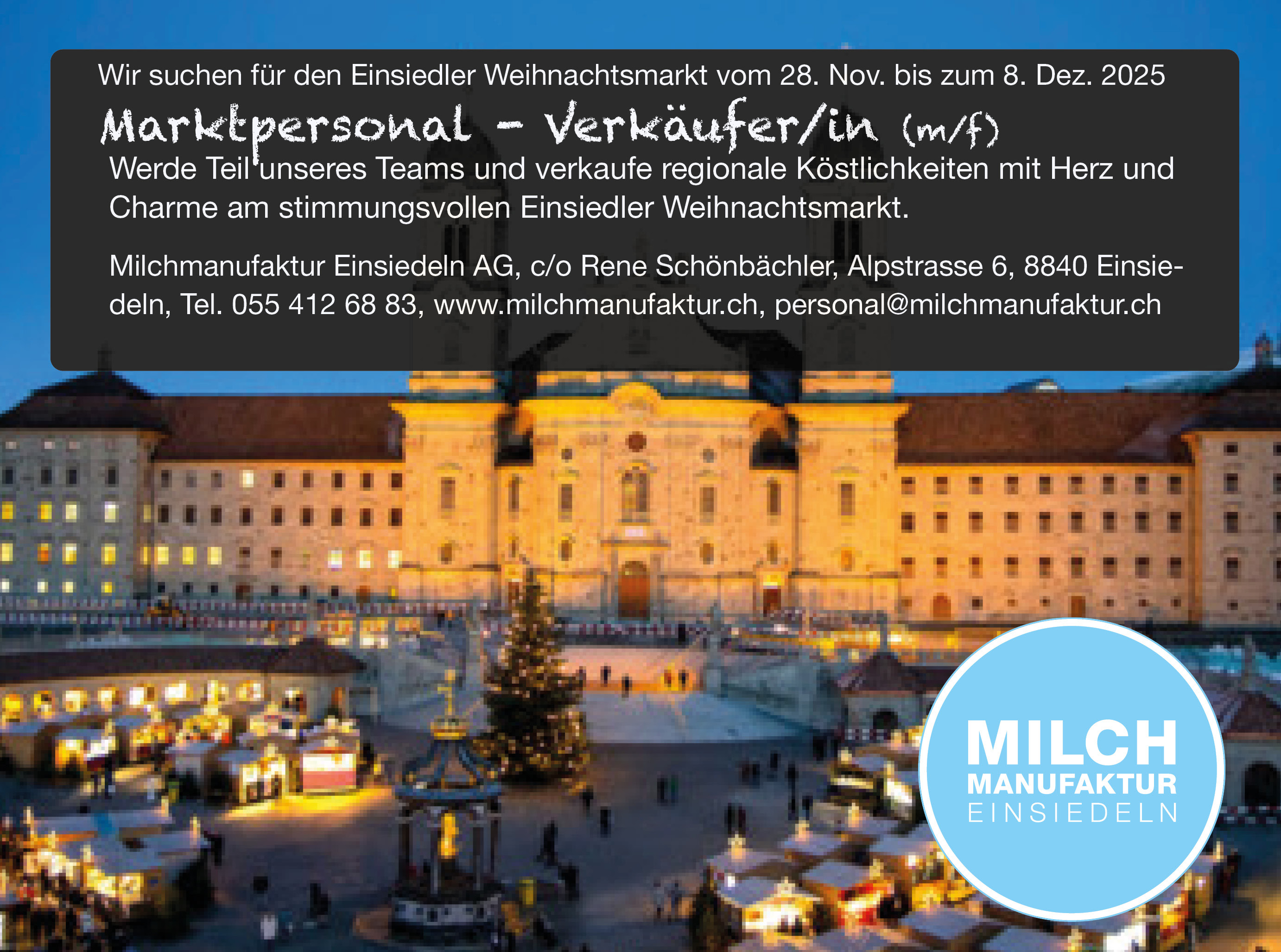 Verkäufer Weihnachtsmarkt Einsiedeln 2025