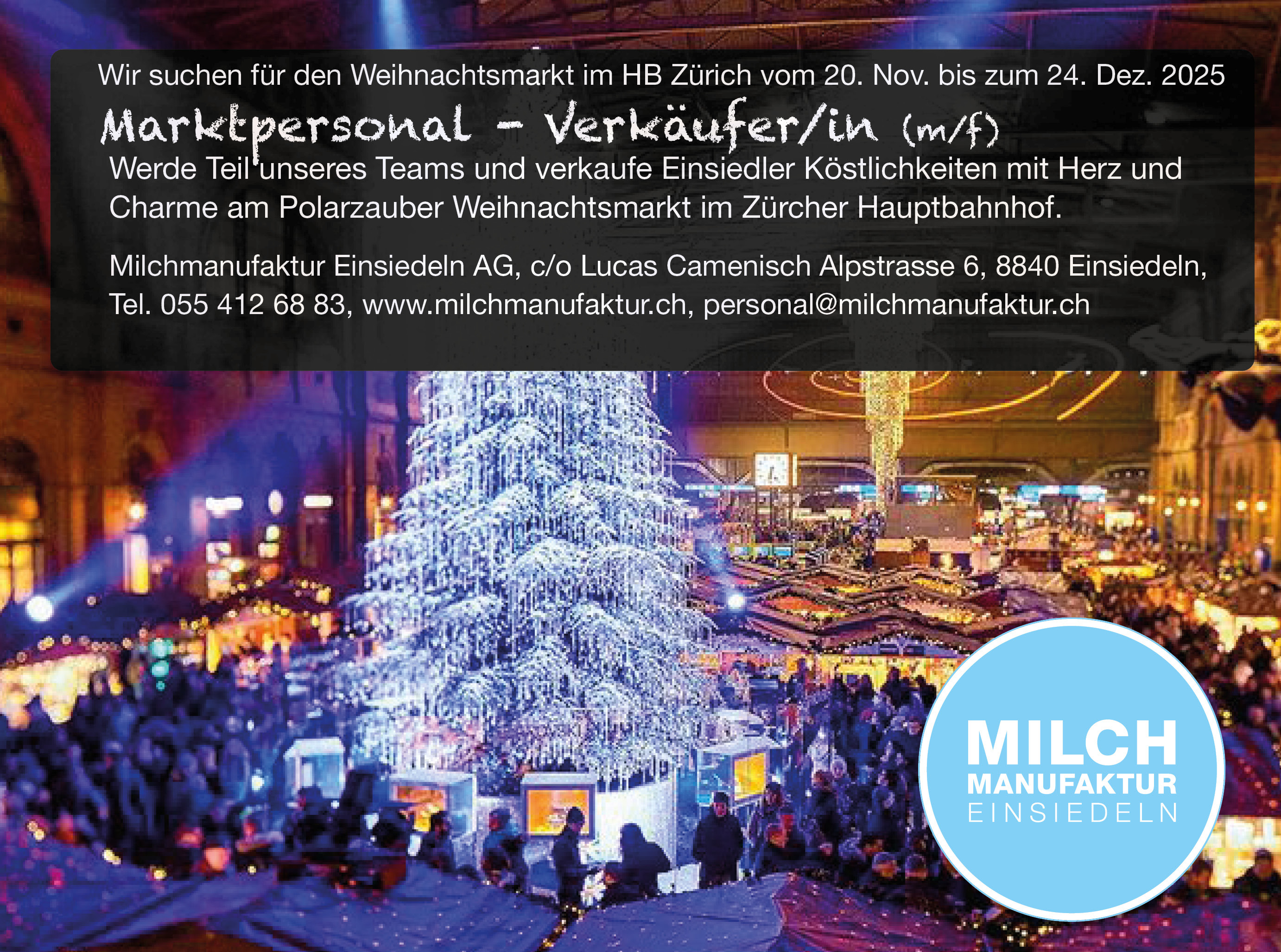 Verkäufer Weihnachtsmarkt Zürich HB 2025